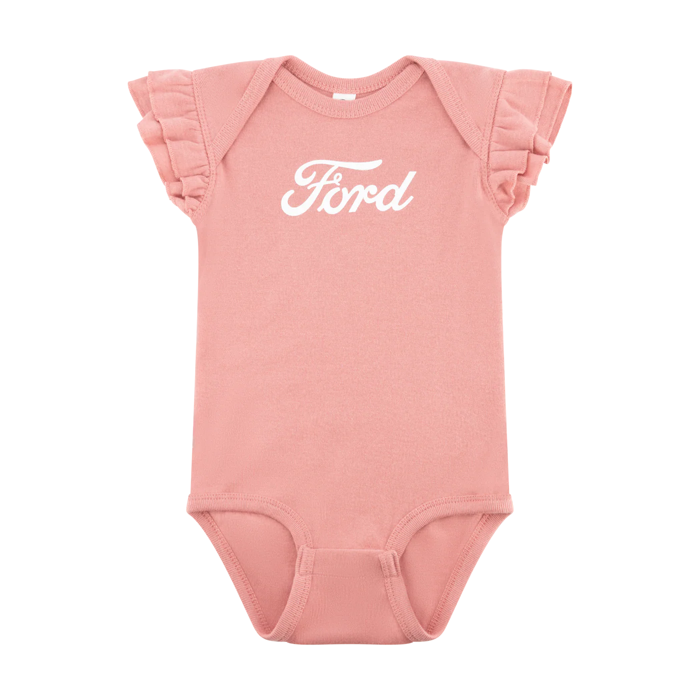 Ford Script Pink Flutter Sleeve Baby Onesie