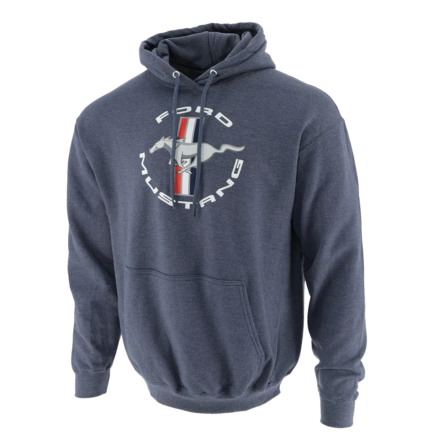 Ford Mustang Tribar Blue Mens Fleece Pullover Hoodie