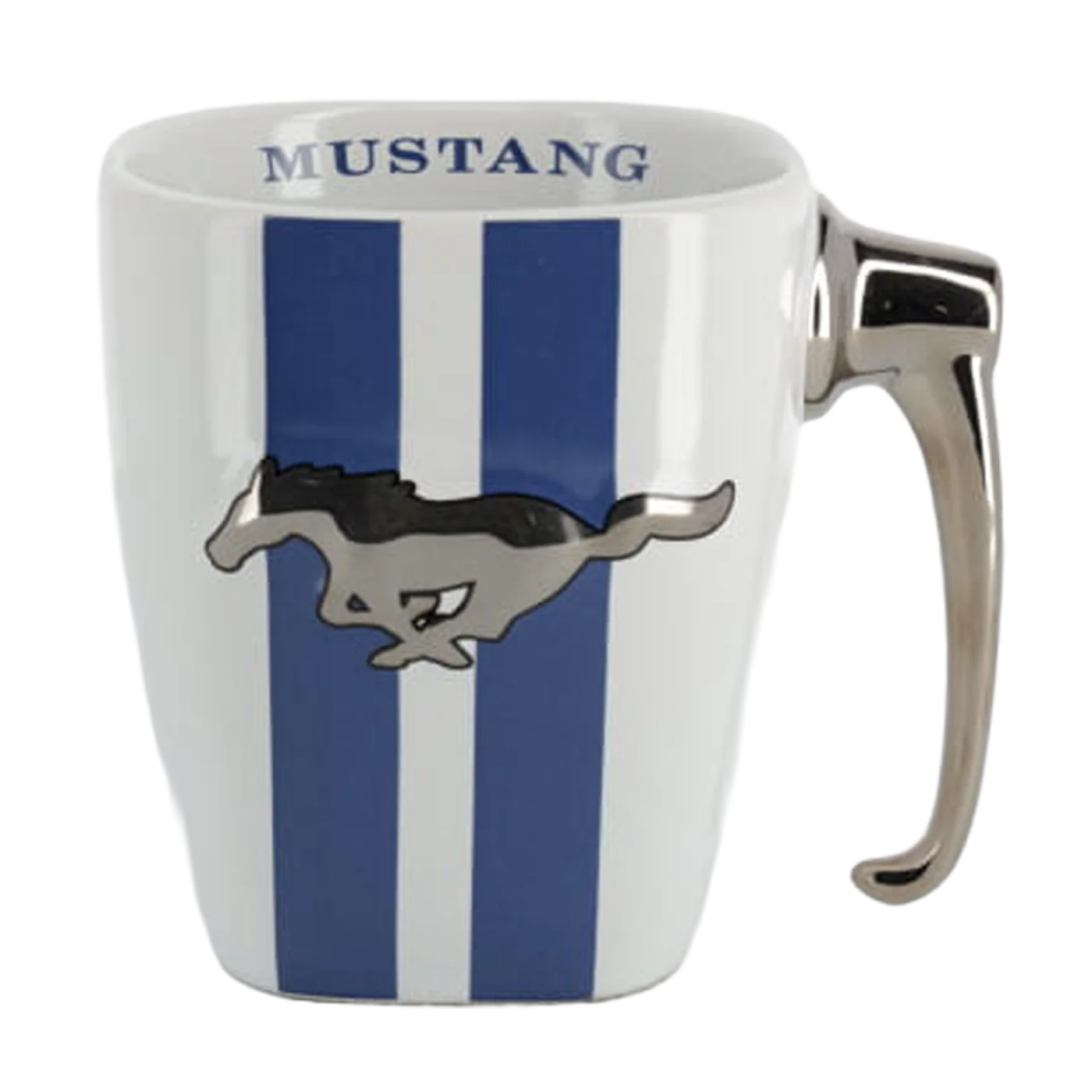 Ford Vintage Mustang 14oz Blue Striped Ceramic Mug