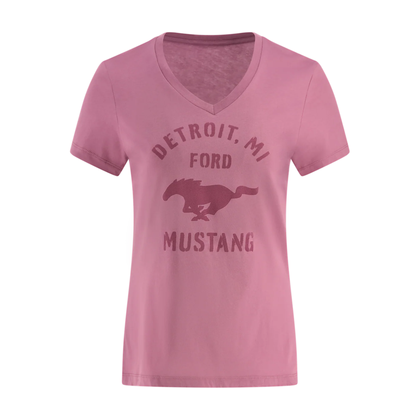 Ford Mustang Womens Vintage Logo V Neck T-Shirt