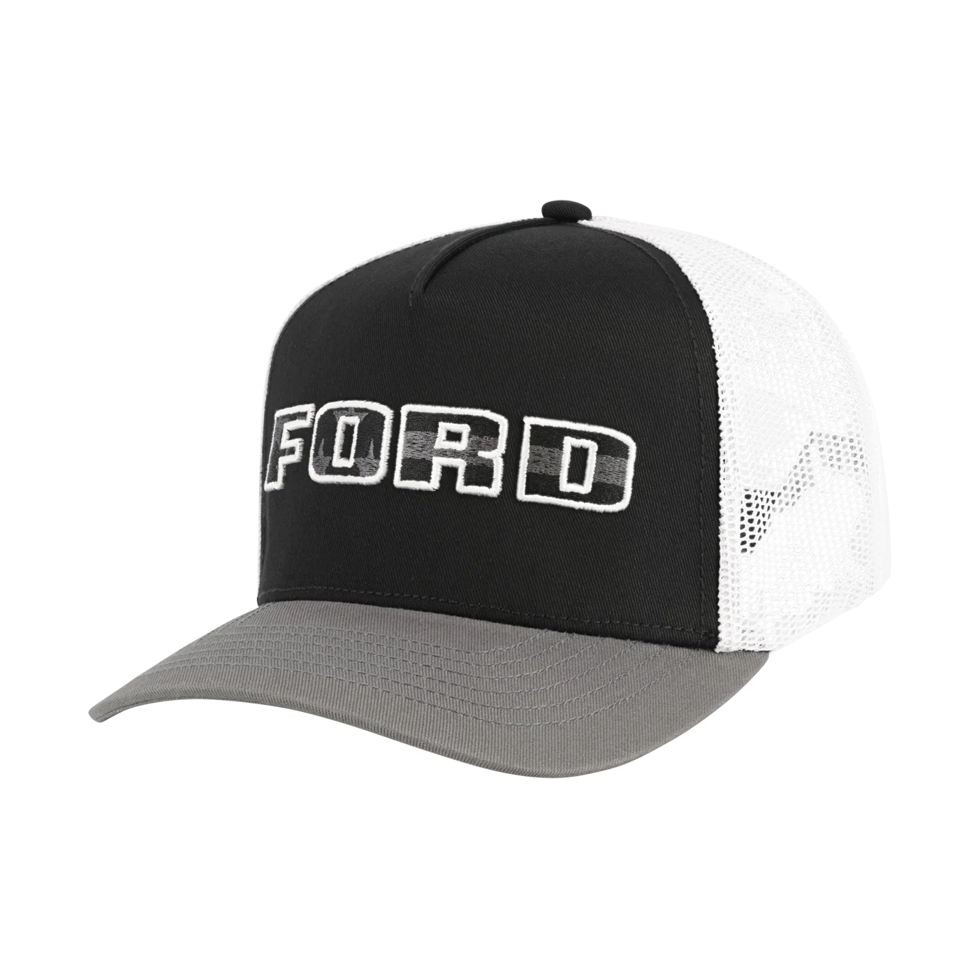 Ford Trucks Block Letter White Mesh Snapback Hat